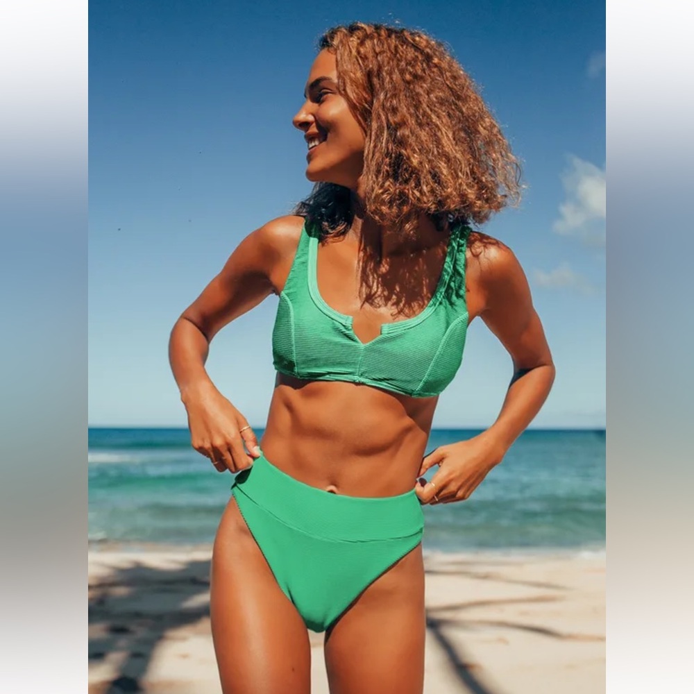 RVCA green bikini set (size small top and bottom)